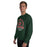 Man wearing The Woodlands High School Highlanders Forest Green Classic Unisex Sweatshirt 206