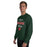 Man wearing The Woodlands High School Highlanders Forest Green Classic Unisex Sweatshirt 034