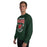 Man wearing The Woodlands High School Highlanders Forest Green Classic Unisex Sweatshirt 204