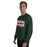 Man wearing The Woodlands High School Highlanders Forest Green Classic Unisex Sweatshirt 098