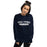Woman wearing Tomball Memorial High School Wildcats Navy Classic Unisex Sweatshirt 021