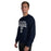 Man wearing Tomball Memorial High School Wildcats Navy Classic Unisex Sweatshirt 024