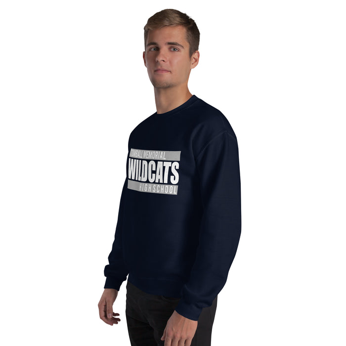 Man wearing Tomball Memorial High School Wildcats Navy Classic Unisex Sweatshirt 098
