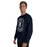 Man wearing Tomball Memorial High School Wildcats Navy Classic Unisex Sweatshirt 207