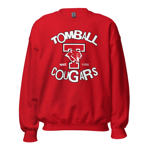 Tomball High School Cougars Red Classic Unisex Sweatshirt 228