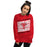 Woman wearing Tomball High School Cougars Red Classic Unisex Sweatshirt 223