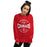 Woman wearing Tomball High School Cougars Red Classic Unisex Sweatshirt 218