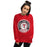 Woman wearing Tomball High School Cougars Red Classic Unisex Sweatshirt 220
