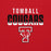 Close-up view of Tomball High School Cougars Red Classic Unisex Sweatshirt 024