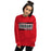 Woman wearing Tomball High School Cougars Red Classic Unisex Sweatshirt 098