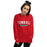 Woman wearing Tomball High School Cougars Red Classic Unisex Sweatshirt 021