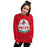 Woman wearing The Woodlands High School Highlanders Red Classic Unisex Sweatshirt 219