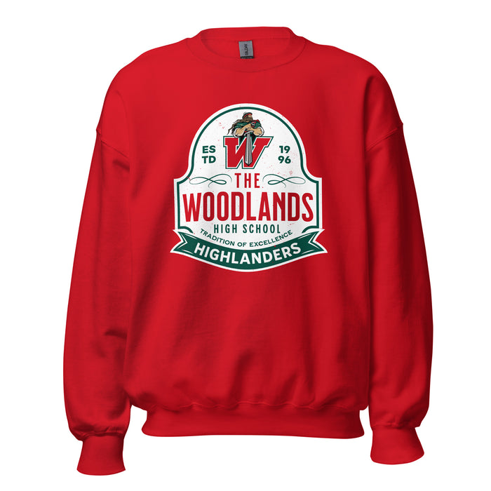The Woodlands High School Highlanders Red Classic Unisex Sweatshirt 219