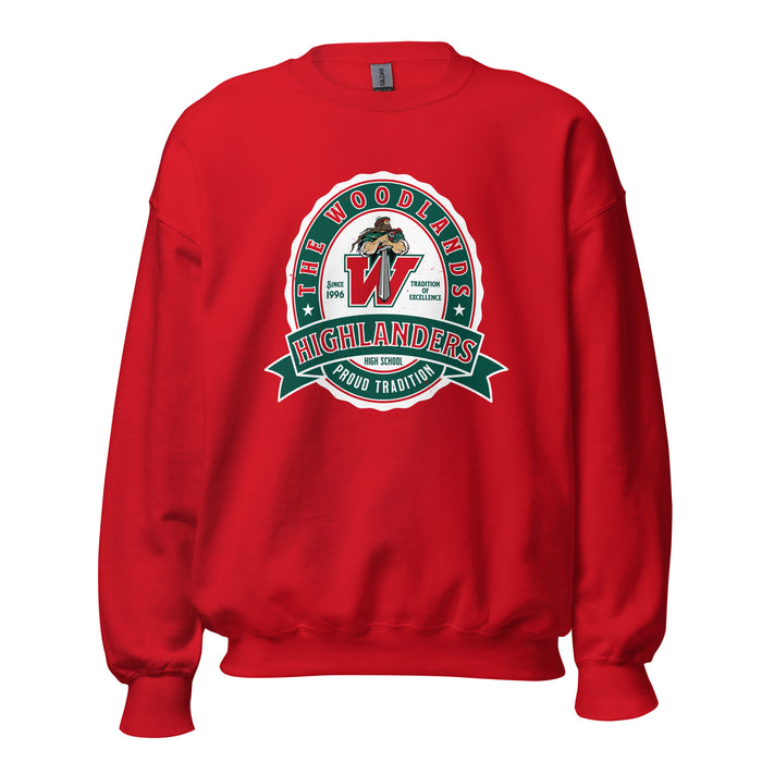 The Woodlands High School Highlanders Red Classic Unisex Sweatshirt 212