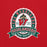Close-up view of The Woodlands High School Highlanders Red Classic Unisex Sweatshirt 212
