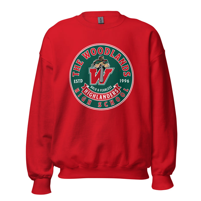 The Woodlands High School Highlanders Red Classic Unisex Sweatshirt 215