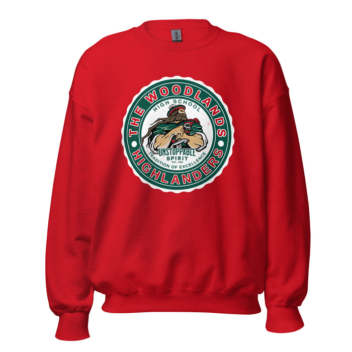 The Woodlands High School Highlanders Red Classic Unisex Sweatshirt 216