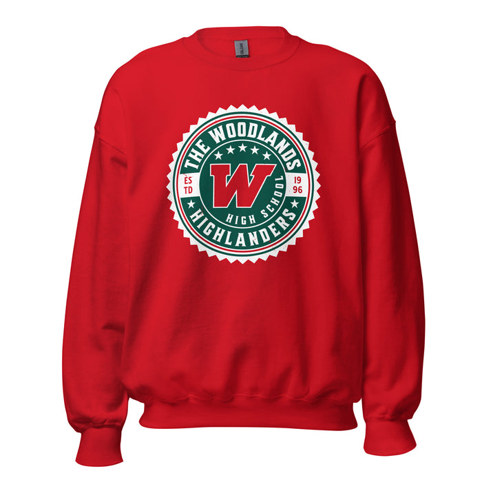 The Woodlands High School Highlanders Red Classic Unisex Sweatshirt 203