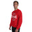 Man wearing Tomball High School Cougars Red Classic Unisex Sweatshirt 218
