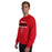 Man wearing Tomball High School Cougars Red Classic Unisex Sweatshirt 024