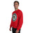 Man wearing The Woodlands High School Highlanders Red Classic Unisex Sweatshirt 216