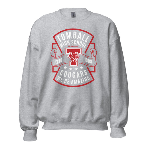 Tomball High School Cougars Grey Classic Unisex Sweatshirt 207