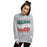 Woman wearing The Woodlands High School Highlanders Grey Classic Unisex Sweatshirt 227