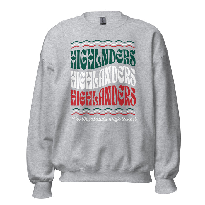 The Woodlands High School Highlanders Grey Classic Unisex Sweatshirt 227