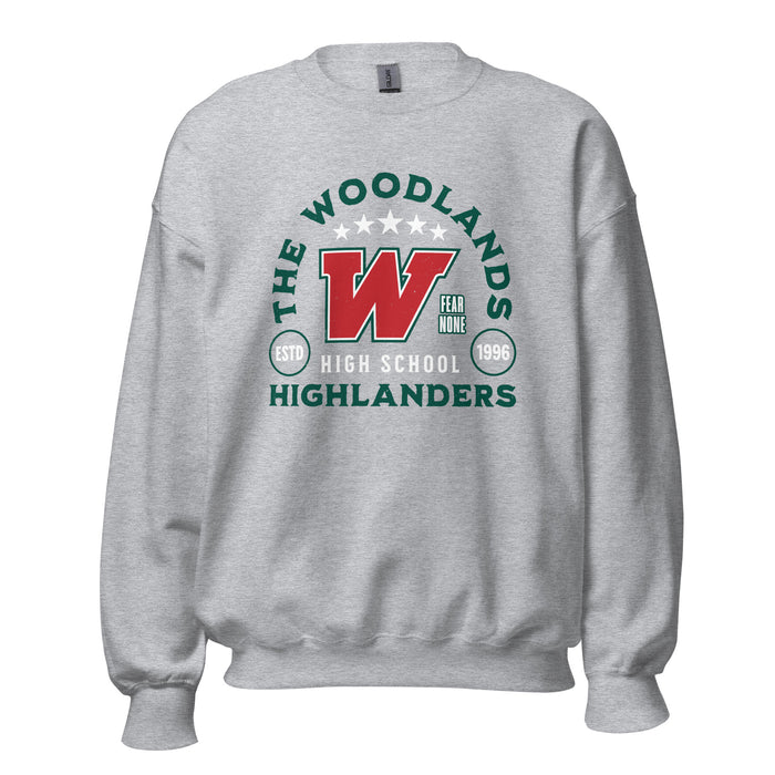The Woodlands High School Highlanders Grey Classic Unisex Sweatshirt 208