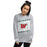 Woman wearing The Woodlands High School Highlanders Grey Classic Unisex Sweatshirt 223