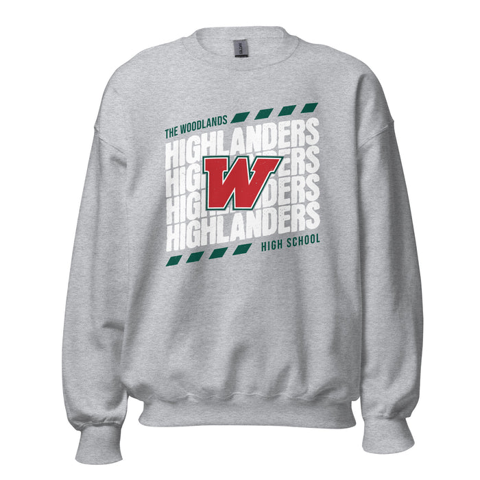 The Woodlands High School Highlanders Grey Classic Unisex Sweatshirt 223