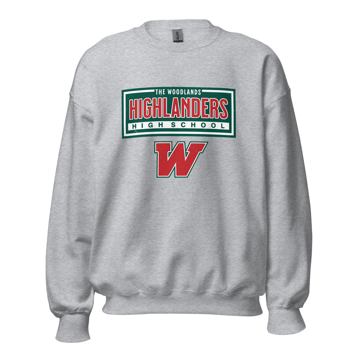 The Woodlands High School Highlanders Grey Classic Unisex Sweatshirt 049