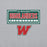 Close-up view of The Woodlands High School Highlanders Grey Classic Unisex Sweatshirt 049