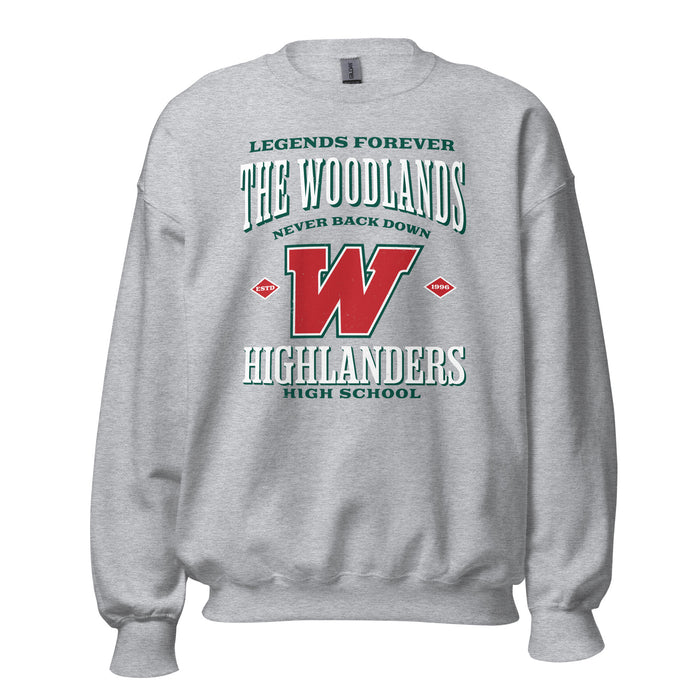 The Woodlands High School Highlanders Grey Classic Unisex Sweatshirt 230