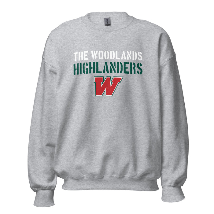 The Woodlands High School Highlanders Grey Classic Unisex Sweatshirt 017