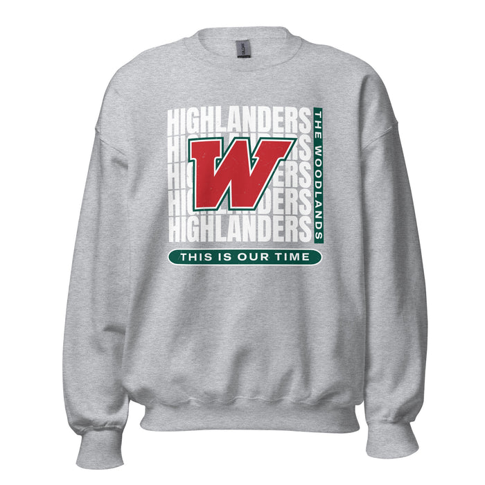 The Woodlands High School Highlanders Grey Classic Unisex Sweatshirt 235