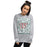 Woman wearing The Woodlands High School Highlanders Grey Classic Unisex Sweatshirt 236