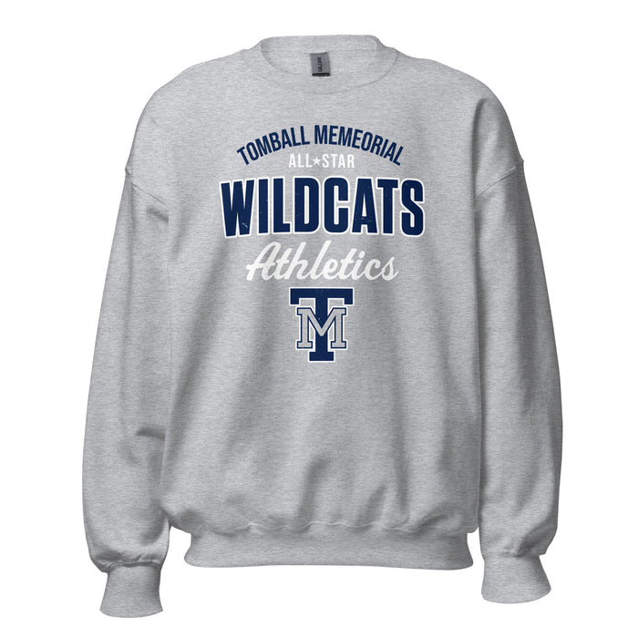 Tomball Memorial High School Wildcats Grey Classic Unisex Sweatshirt 034