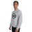 Man wearing The Woodlands High School Highlanders Grey Classic Unisex Sweatshirt 011