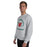 Man wearing The Woodlands High School Highlanders Grey Classic Unisex Sweatshirt 208