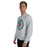 Man wearing The Woodlands High School Highlanders Grey Classic Unisex Sweatshirt 224