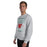 Man wearing The Woodlands High School Highlanders Grey Classic Unisex Sweatshirt 230