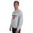 Man wearing The Woodlands High School Highlanders Grey Classic Unisex Sweatshirt 017