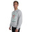 Man wearing The Woodlands High School Highlanders Grey Classic Unisex Sweatshirt 236