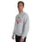 Man wearing The Woodlands High School Highlanders Grey Classic Unisex Sweatshirt 211