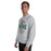 Man wearing The Woodlands High School Highlanders Grey Classic Unisex Sweatshirt 218