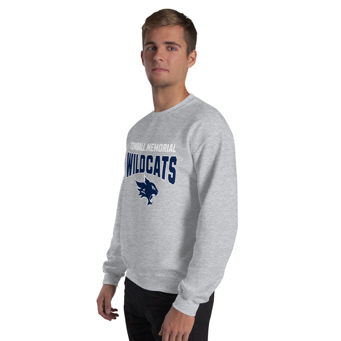 Man wearing Tomball Memorial High School Wildcats Grey Classic Unisex Sweatshirt 234
