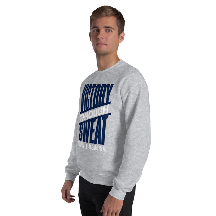 Man wearing Tomball Memorial High School Wildcats Grey Classic Unisex Sweatshirt 241