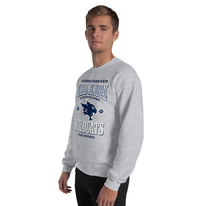 Man wearing Tomball Memorial High School Wildcats Grey Classic Unisex Sweatshirt 230