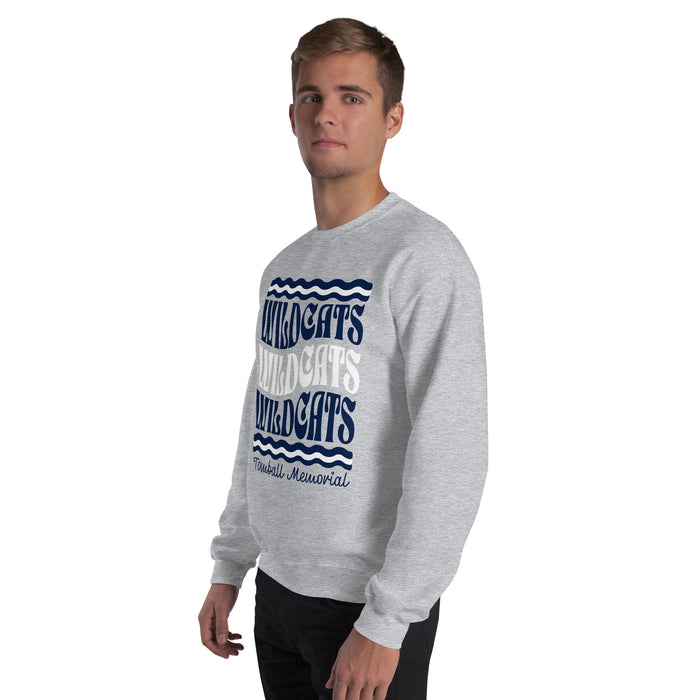Man wearing Tomball Memorial High School Wildcats Grey Classic Unisex Sweatshirt 227